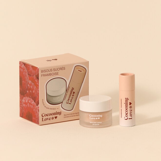 Coffret des Fêtes - Duo Baume et Exfoliant à lèvres Framboise