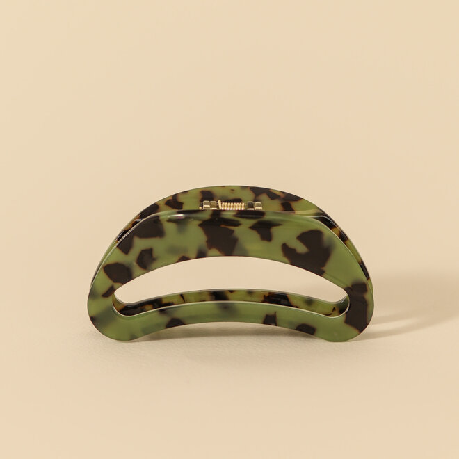 Pince à cheveux demi-lune - Noir et vert
