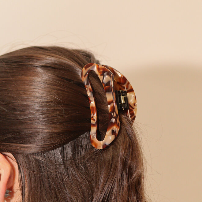 Pince à cheveux demi-lune - Café