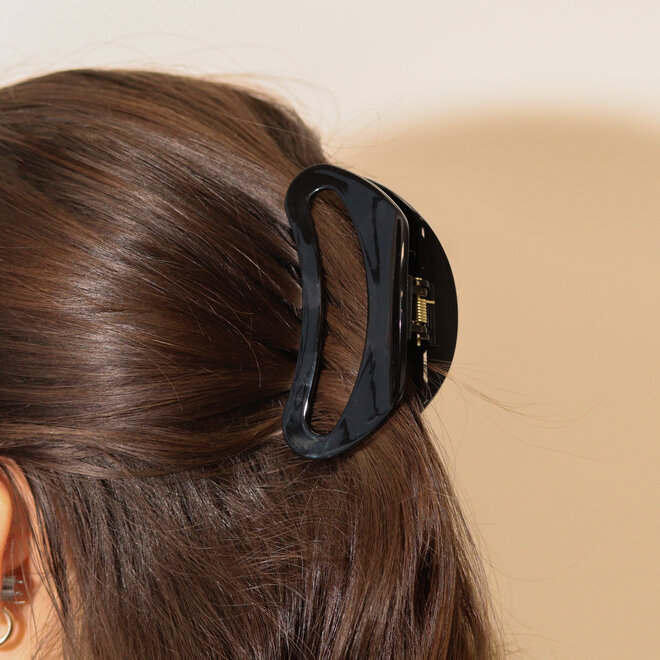 Pince à cheveux demi-lune - Noir