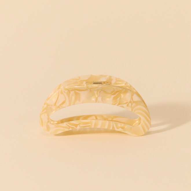 Pince à cheveux demi-lune - Ivoire nacré