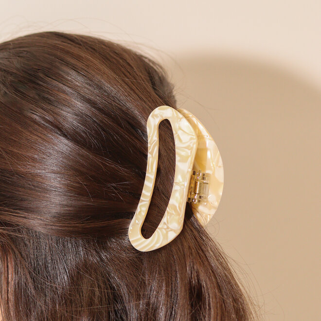 Pince à cheveux demi-lune - Ivoire nacré