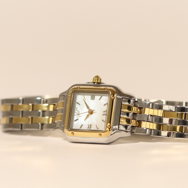 Montre La Moderne Blanc perlé - Deux tons