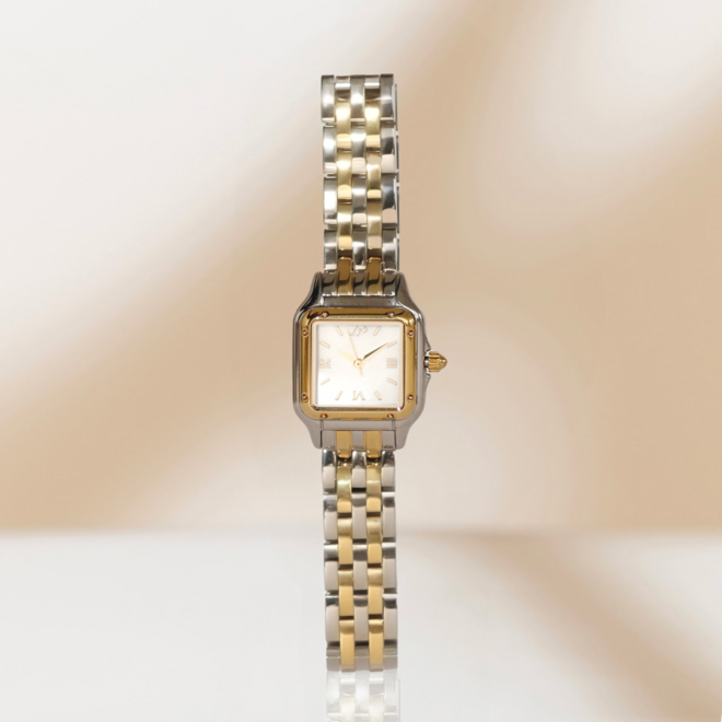 Montre La Moderne Blanc perlé - Deux tons