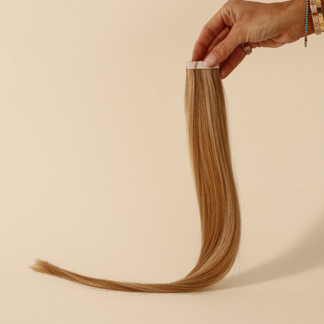 Châtain Balayage Blond Strawberry #18/46 - Extensions à bandes adhésives 20'' & 24''