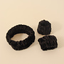 Ensemble bandeau et poignets pour soins du visage - Noir