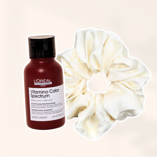 CADEAU: Shampoing Vitamino Color 100ml + Chouchou térylène ivoire