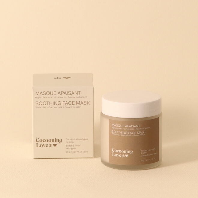 Masque apaisant Argile blanche, lait de coco & poudre de banane - 60g