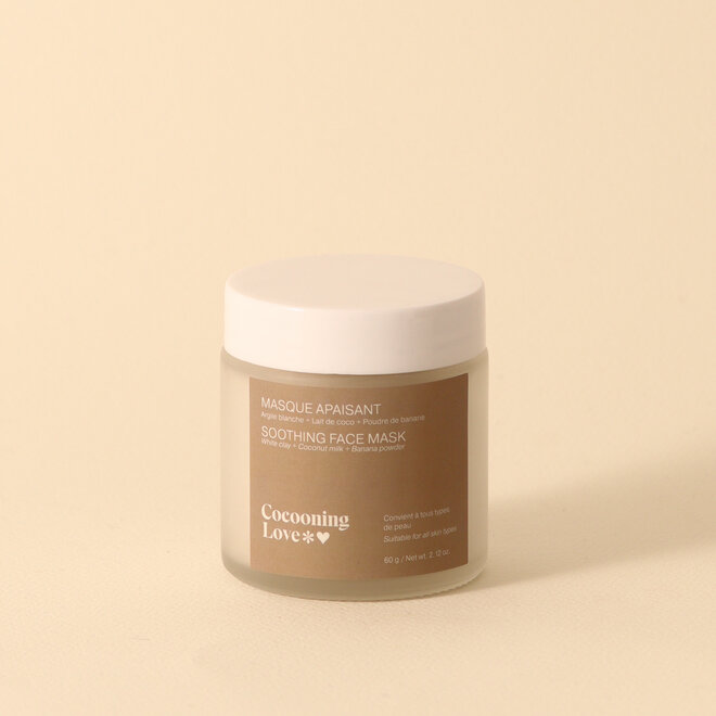 Masque apaisant Argile blanche, lait de coco & poudre de banane - 60g