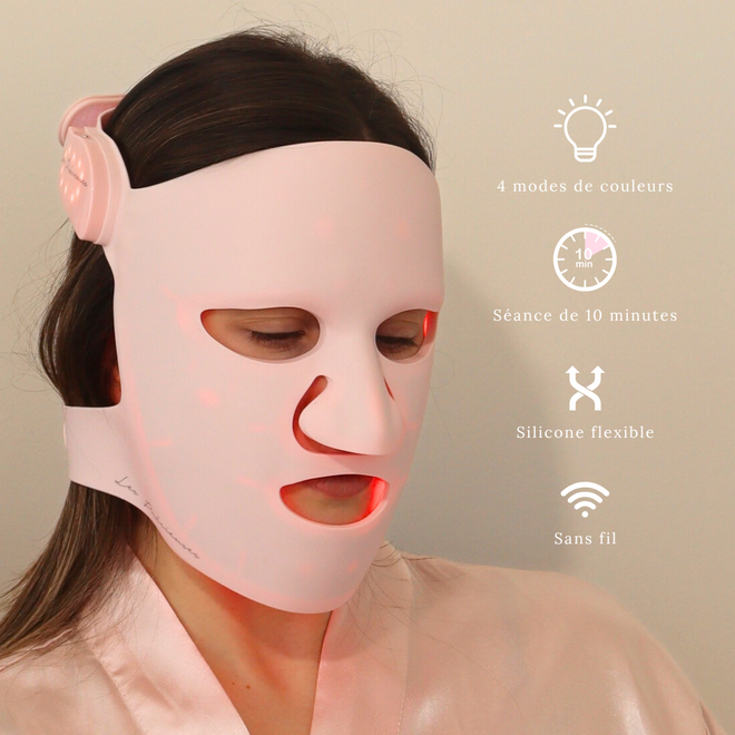 Masque LED de luminothérapie anti-âge - Rose