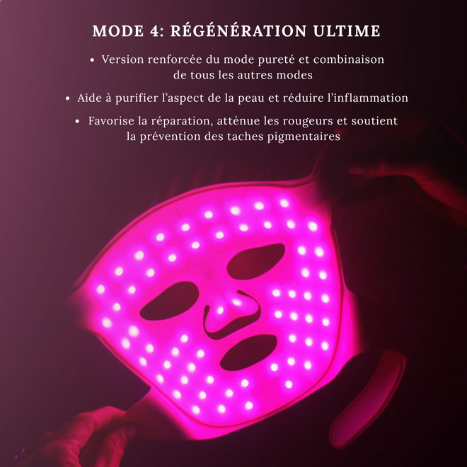 Masque LED de luminothérapie anti-âge - Rose