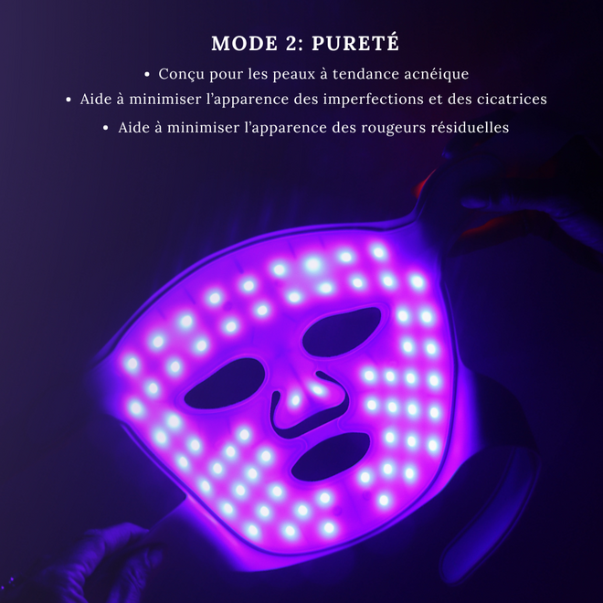 Masque LED de luminothérapie anti-âge - Rose