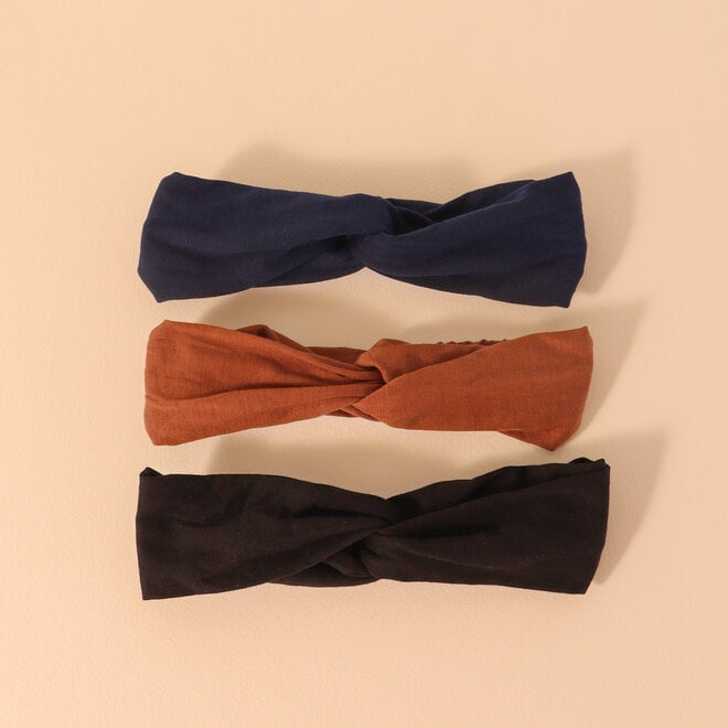 Bandeau croisé extensible en coton pour cheveux