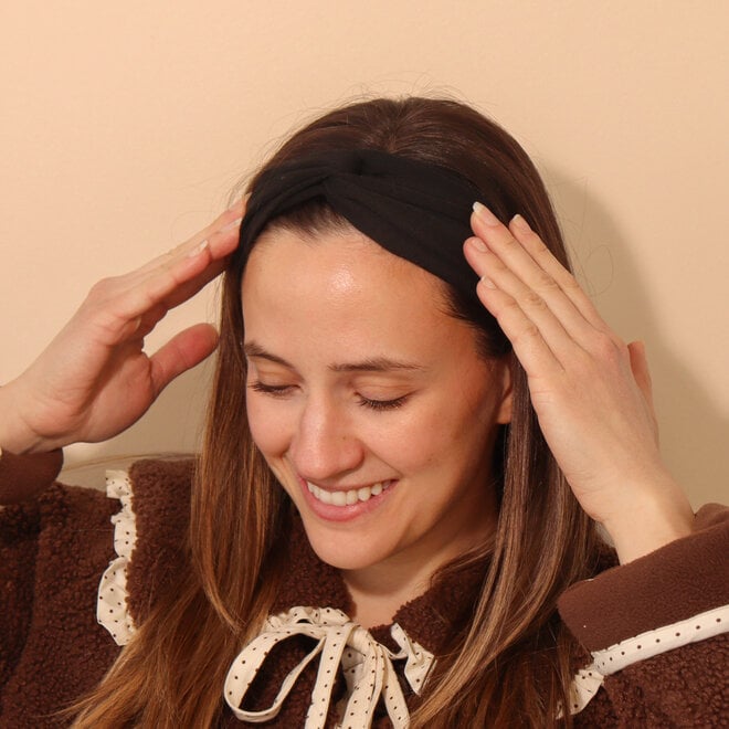 Ensemble de 3 bandeaux croisés extensibles en coton pour cheveux