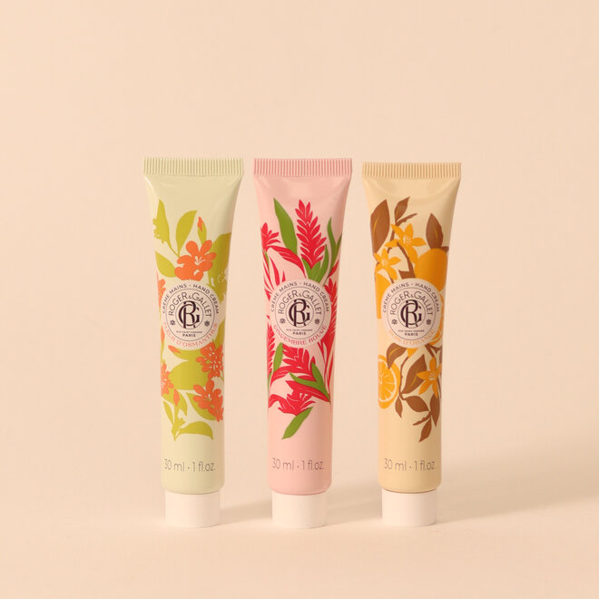 Coffret printemps trio crèmes à mains - Fleur d'Osmanthus, Bois d'orange & Gingembre rouge