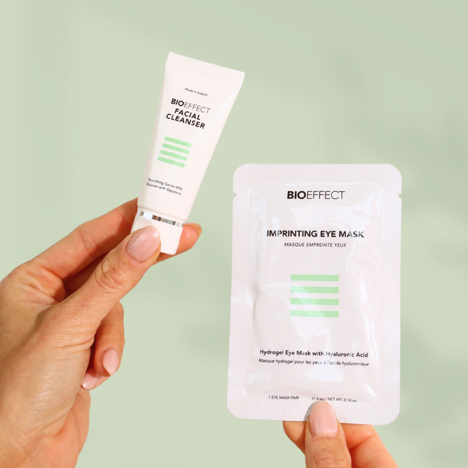 CADEAU BIOEFFECT: Masque yeux + Nettoyant visage Deluxe