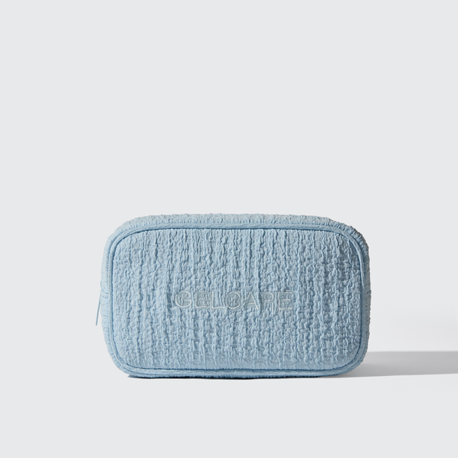 Pochette en tissu froissé - Bleu bébé