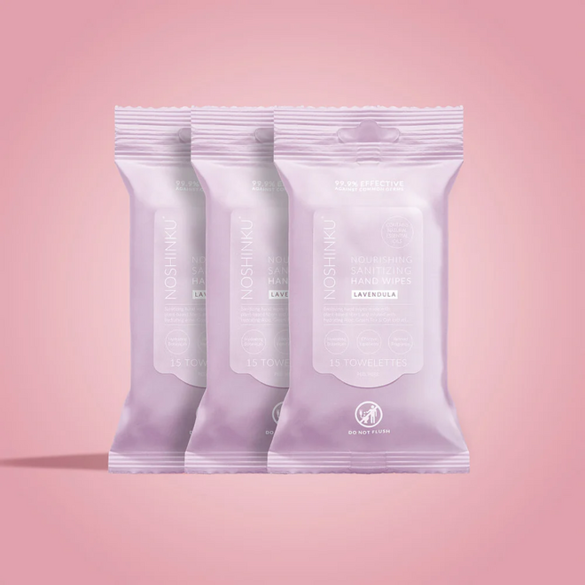 Lingettes désinfectantes pour les mains - Lavande