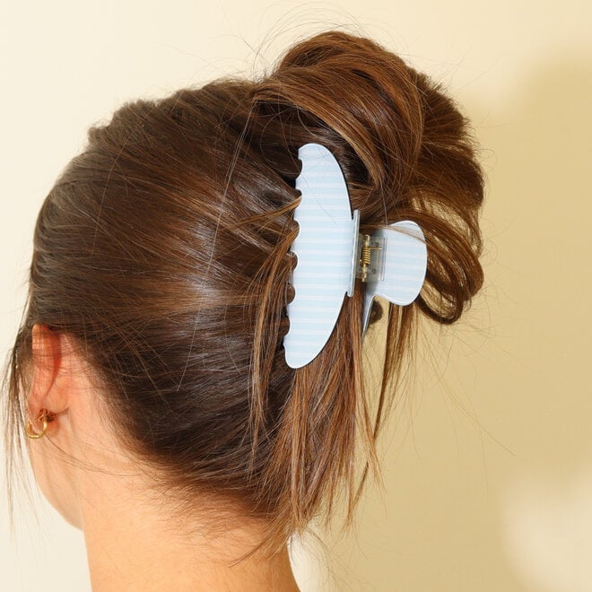 Pince à cheveux - Lignée bleu poudre