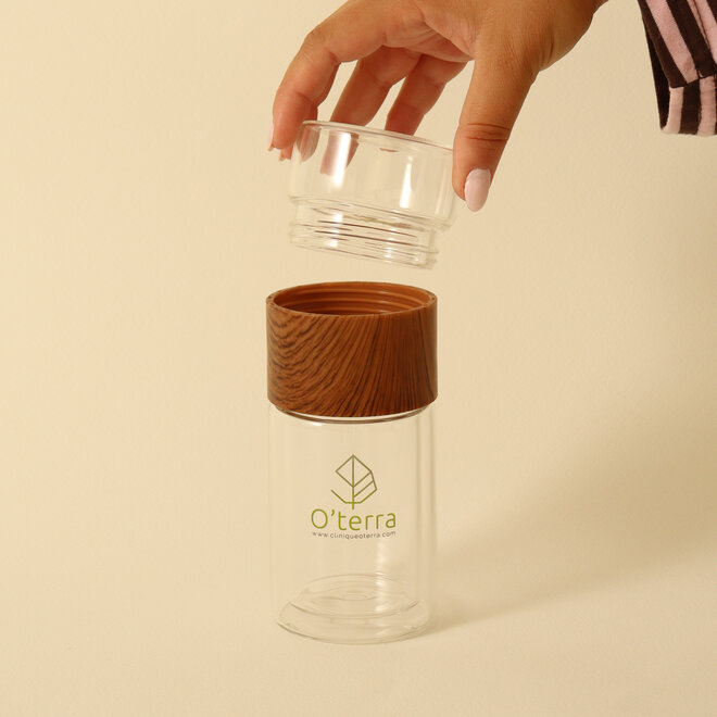 Tasse de voyage en verre avec infuseur