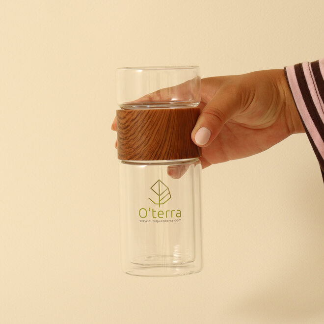 Tasse de voyage en verre avec infuseur
