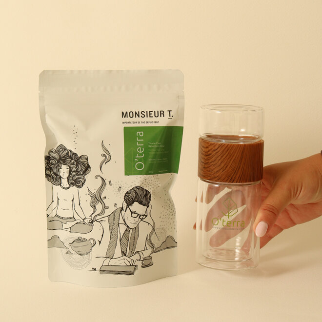 Tisane Ciao rétention d'eau et tasse de voyage en verre