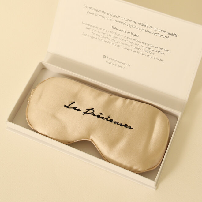 Masque de sommeil 100% soie de mûrier pure - Champagne