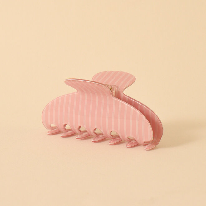 Pince à cheveux lignée - Rose Bébé