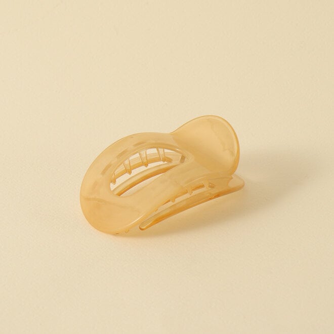 Pince à cheveux plate ovale - Beige nacré