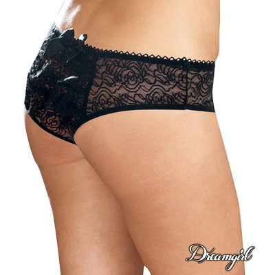 Dreamgirl Ruffled Fun Crotchless Panty Queen