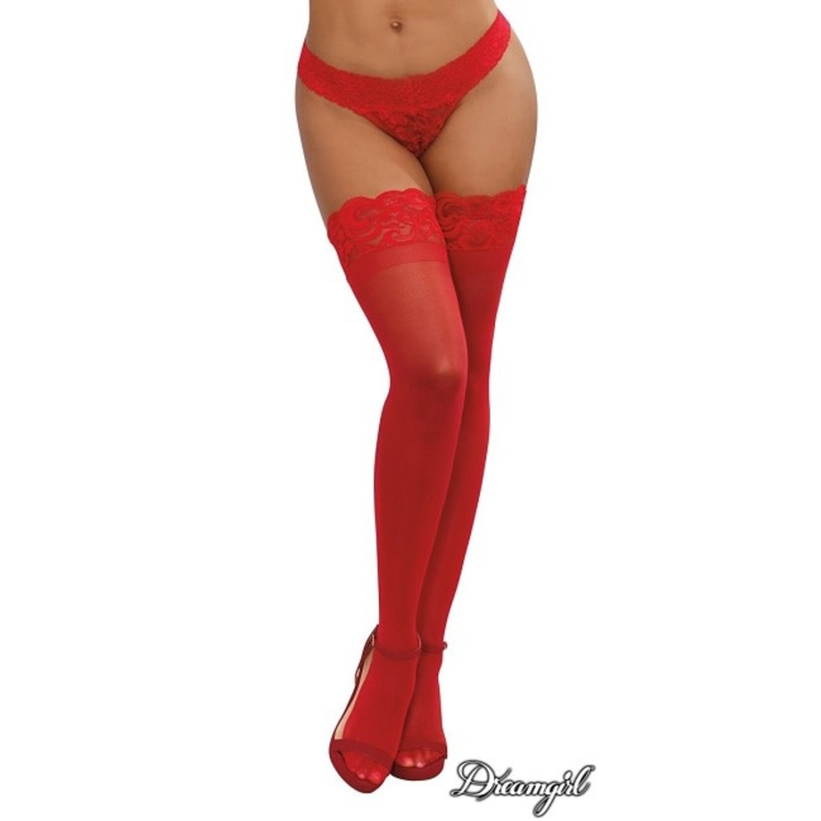 Dreamgirl Dreamgirl Tuscany Sheer Lace Top Stocking with Stay Ups OS