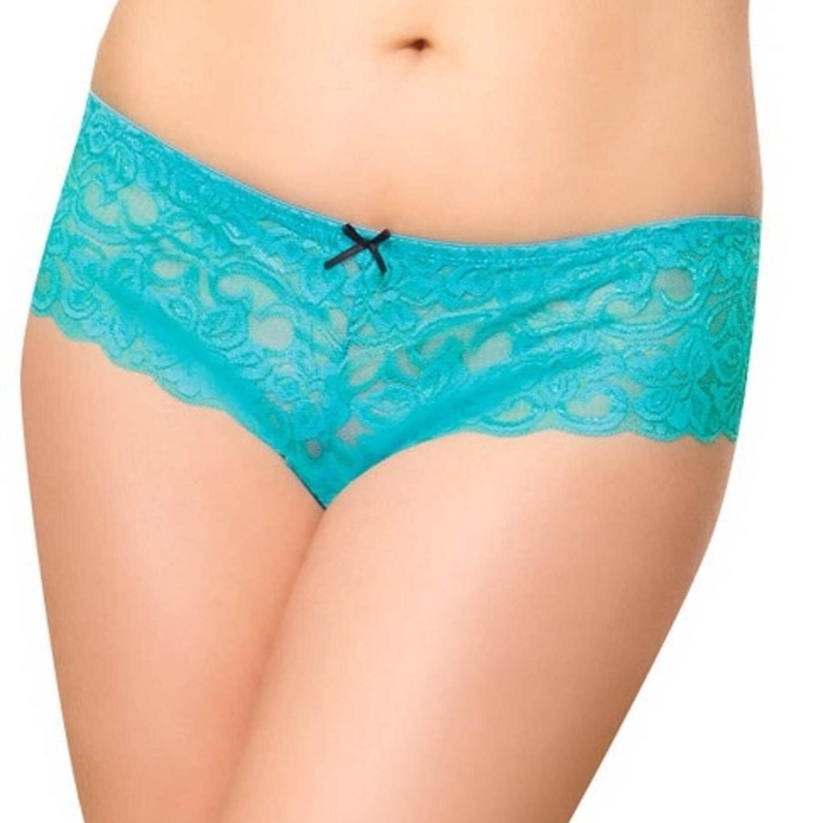 Dreamgirl Dreamgirl Stretch Lace Crotchless Boyshort Queen