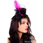 Music Legs Burlesque Hat Black/Hot Pink OS