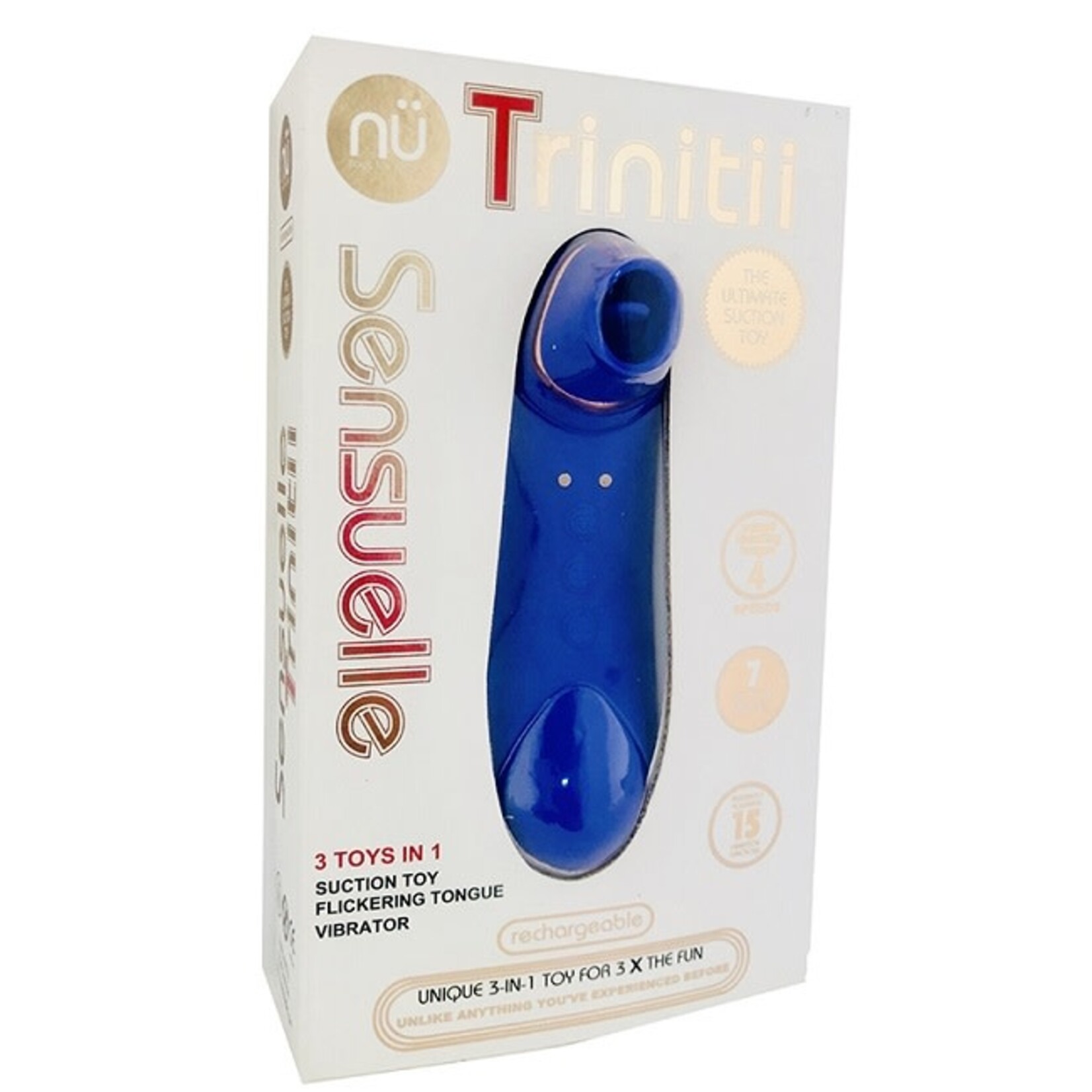 nü Sensuelle nü Sensuelle Trinitii 26-Function Rechargeable Flickering Tongue Vibrator with Suction
