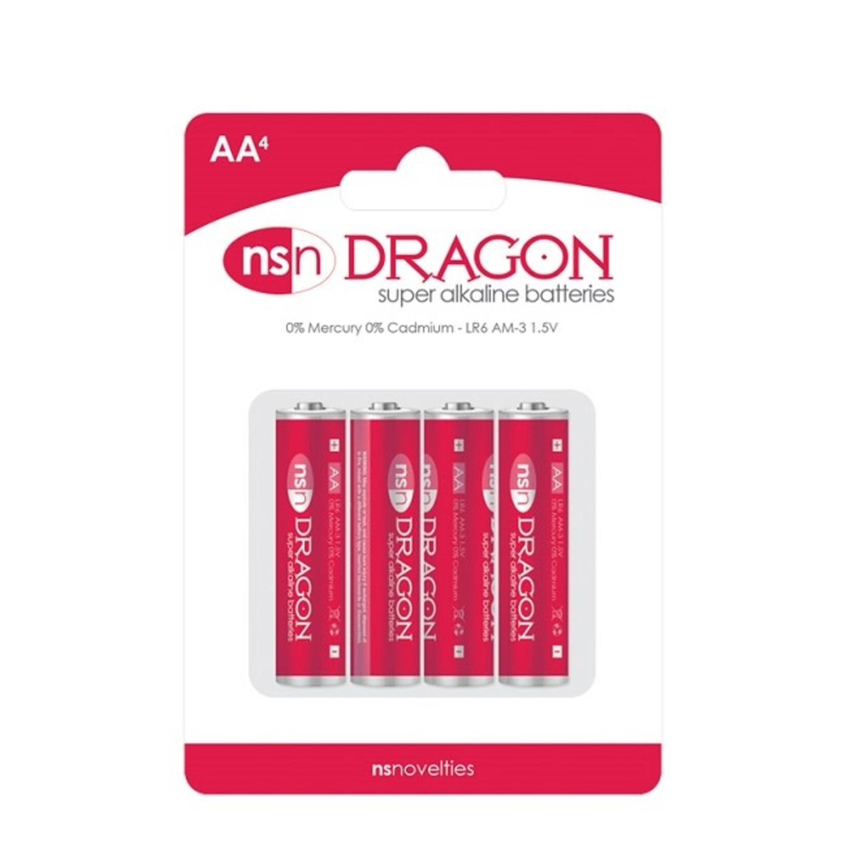 NS Novelties Dragon AA Super Alkaline Batteries - 4 Pack