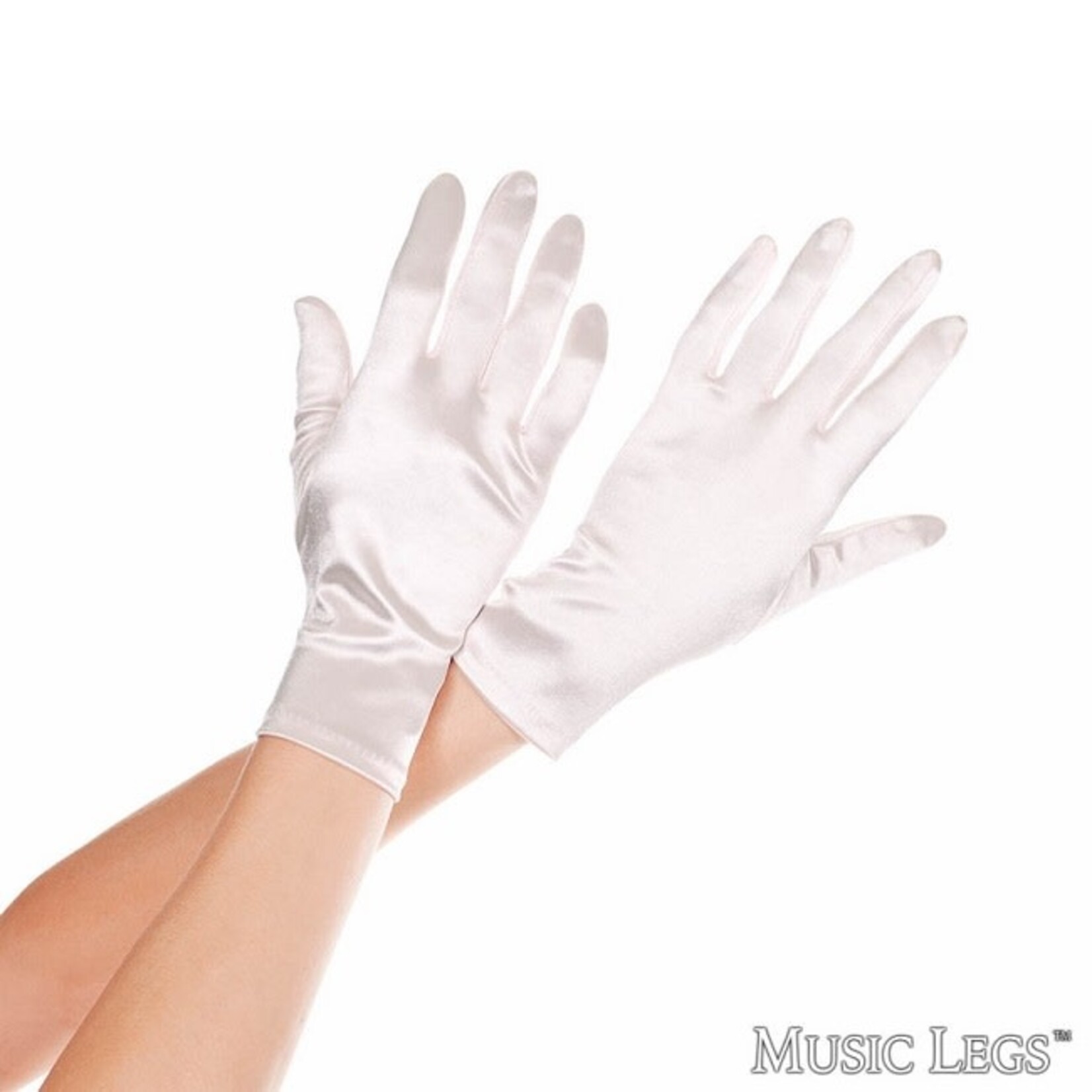 Music Legs Music Legs Wrist Length Satin Gloves
