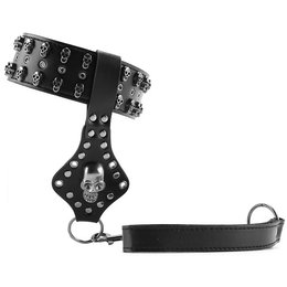 Shots Toys Ouch! Skulls and Bones Deluxe Skull Collar with Leash