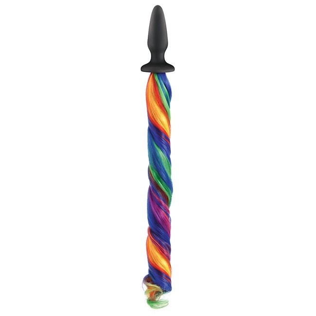 Unicorn Tails Silicone Anal Plug - Rainbow
