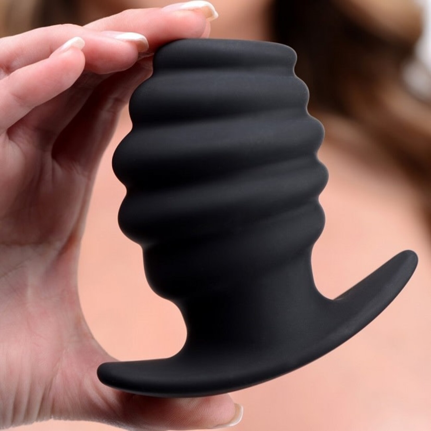 Master Series Master Series Hive Ass Tunnel Silicone Ribbed Hollow Anal Plug - Large