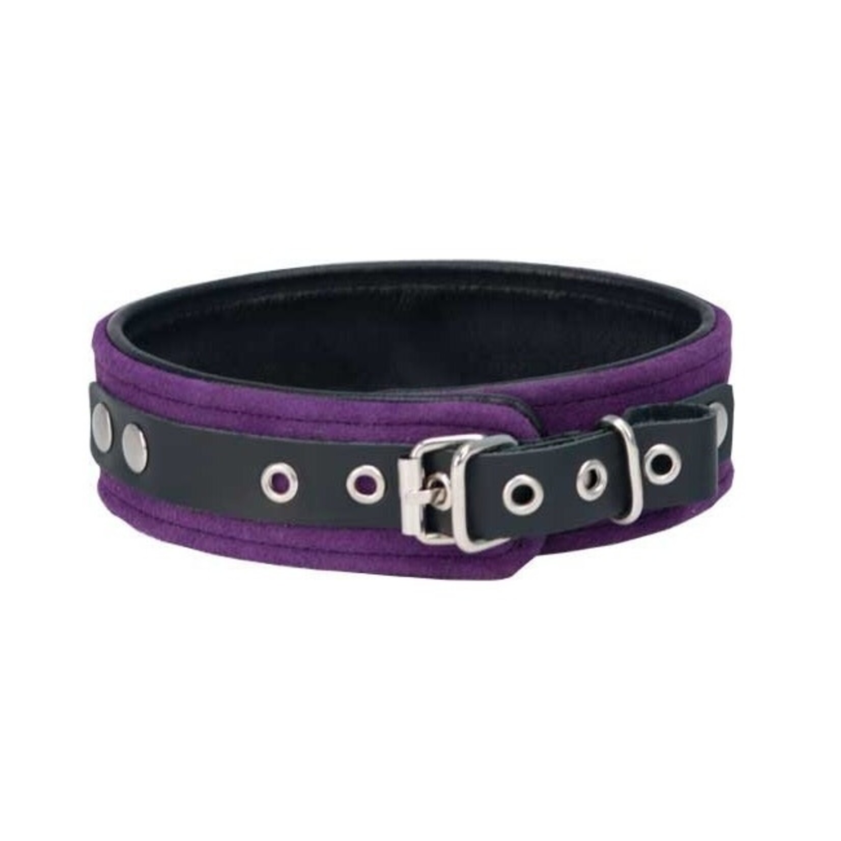 BMS Factory Punishment Purple Suede Bondage Collar
