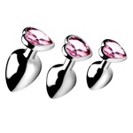 Booty Sparks Pink Heart Gem Anal Plug Set