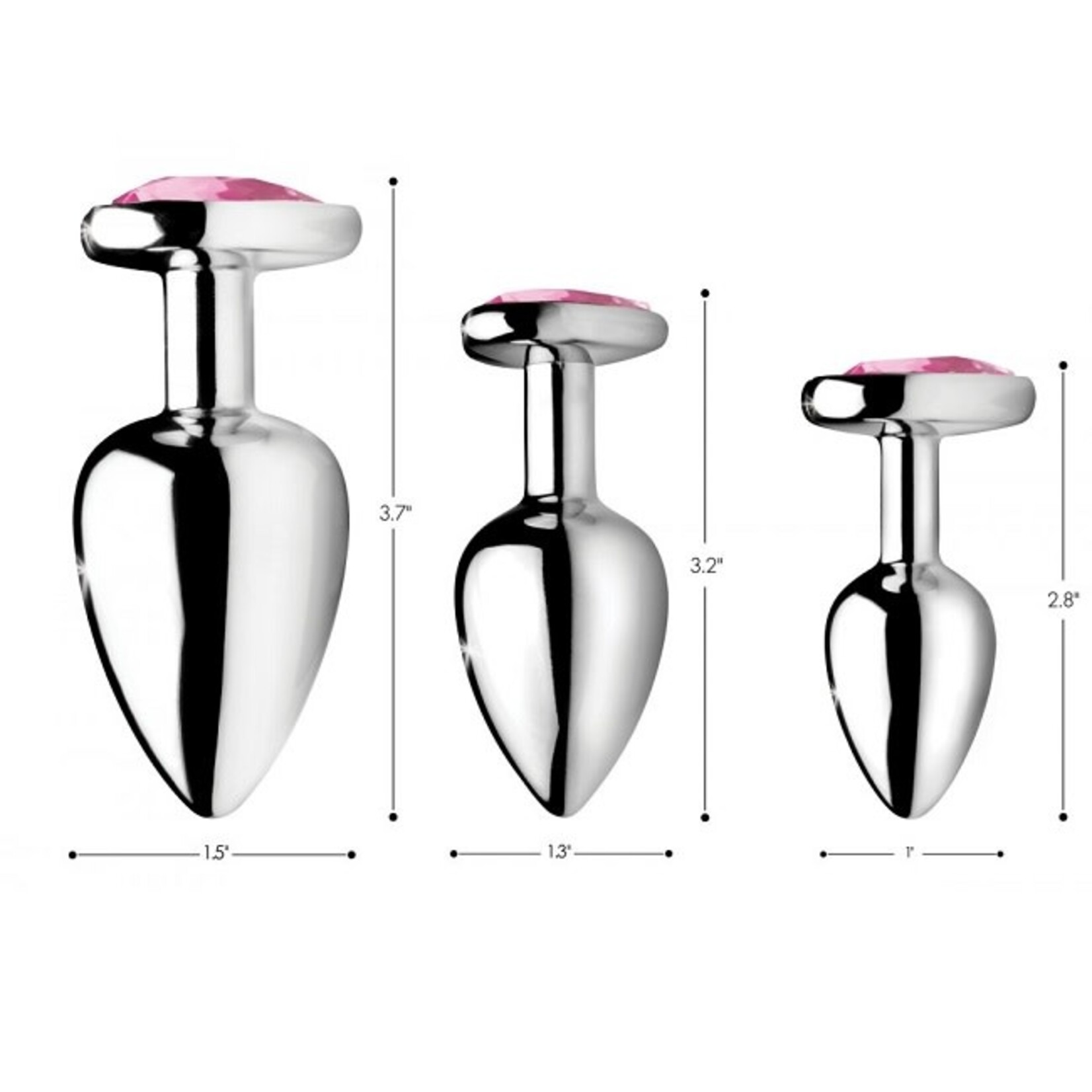 Booty Sparks Booty Sparks Pink Heart Gem Anal Plug Set