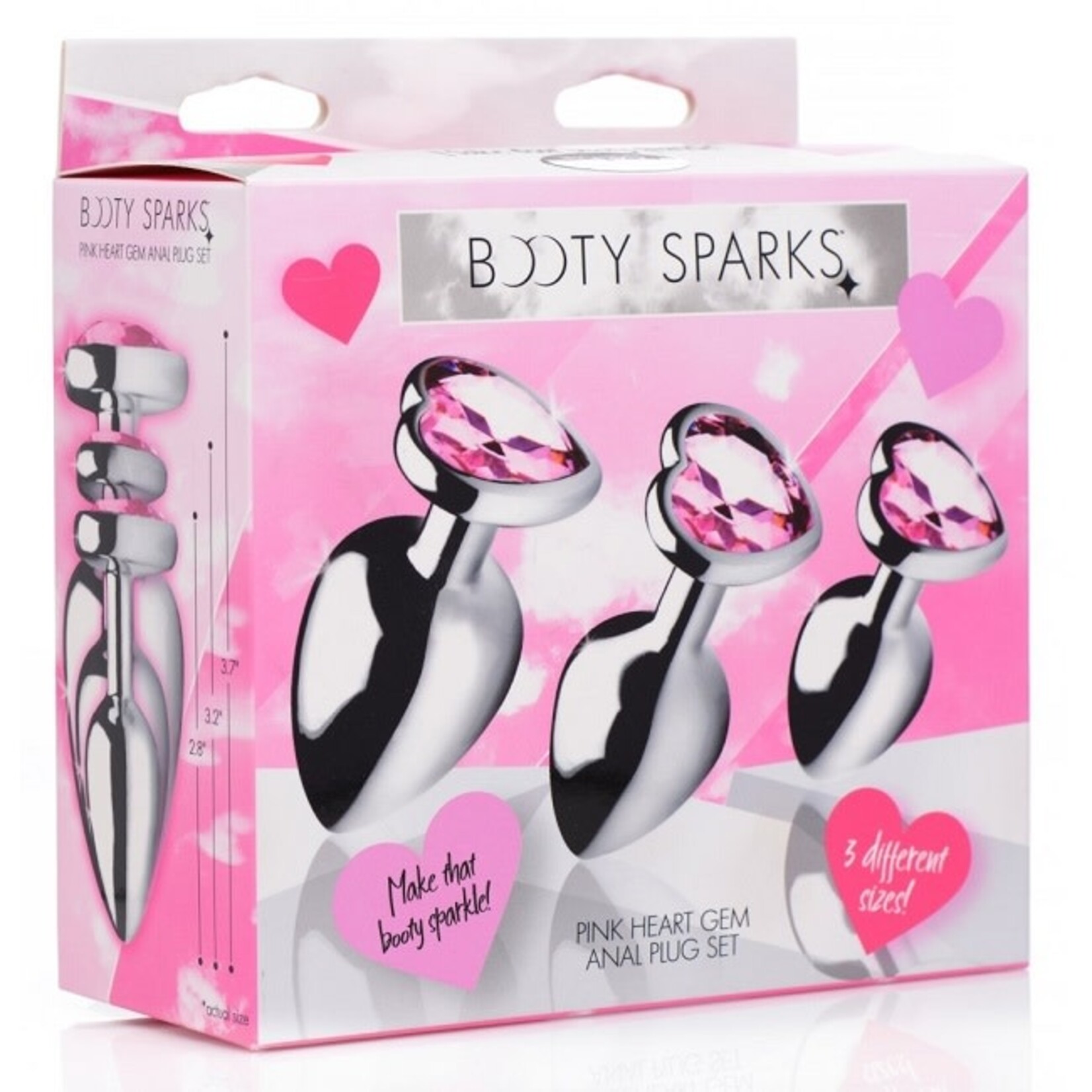 Booty Sparks Booty Sparks Pink Heart Gem Anal Plug Set