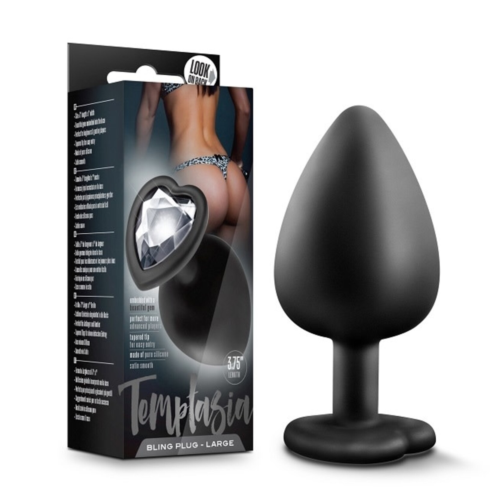Blush Novelties Temptasia Bling Plug Large - Black