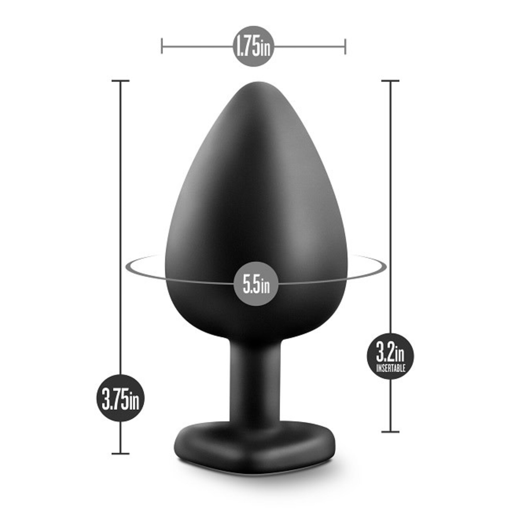Blush Novelties Temptasia Bling Plug Large - Black