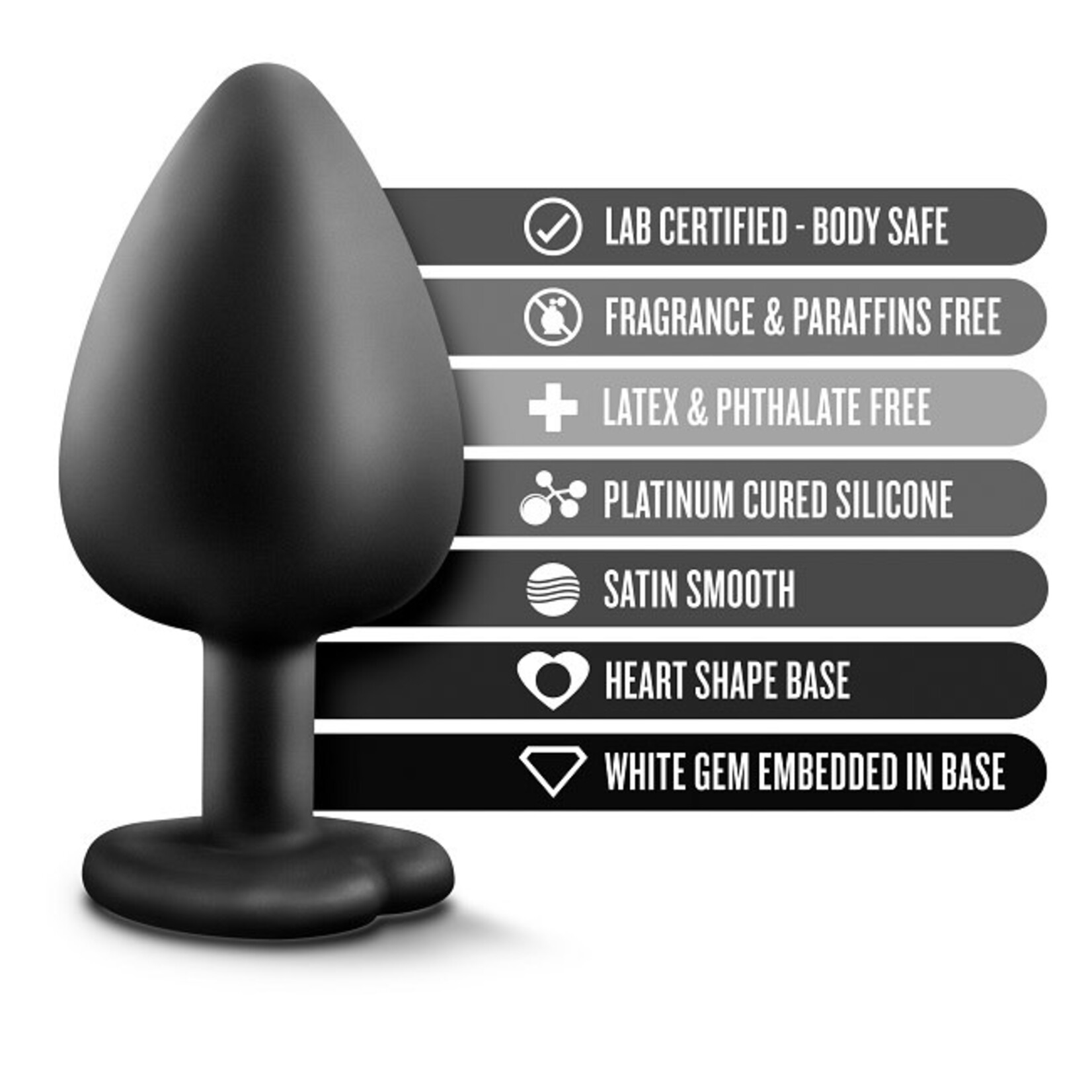 Blush Novelties Temptasia Bling Plug Large - Black