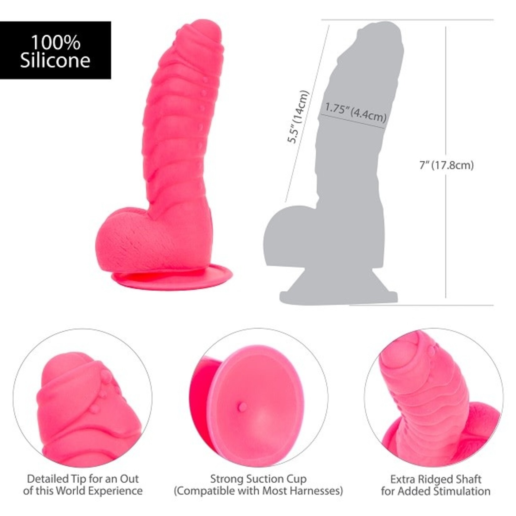 Addiction Addiction - Tom 7" Ribbed Silicone Dildo