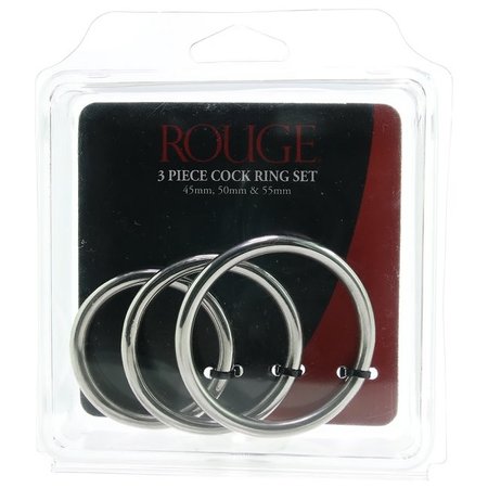 Rouge Rouge Stainless Steel 3 Piece Cock Ring Set