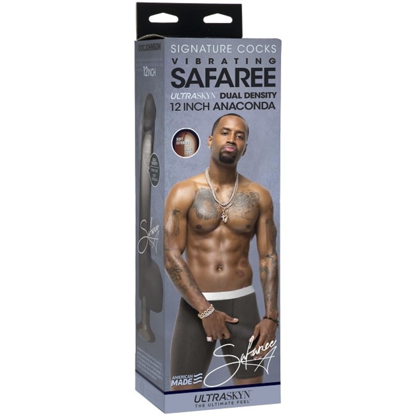 Doc Johnson Signature Cocks - Vibrating Safaree Samuels Anaconda 12" ULTRASKYN Cock