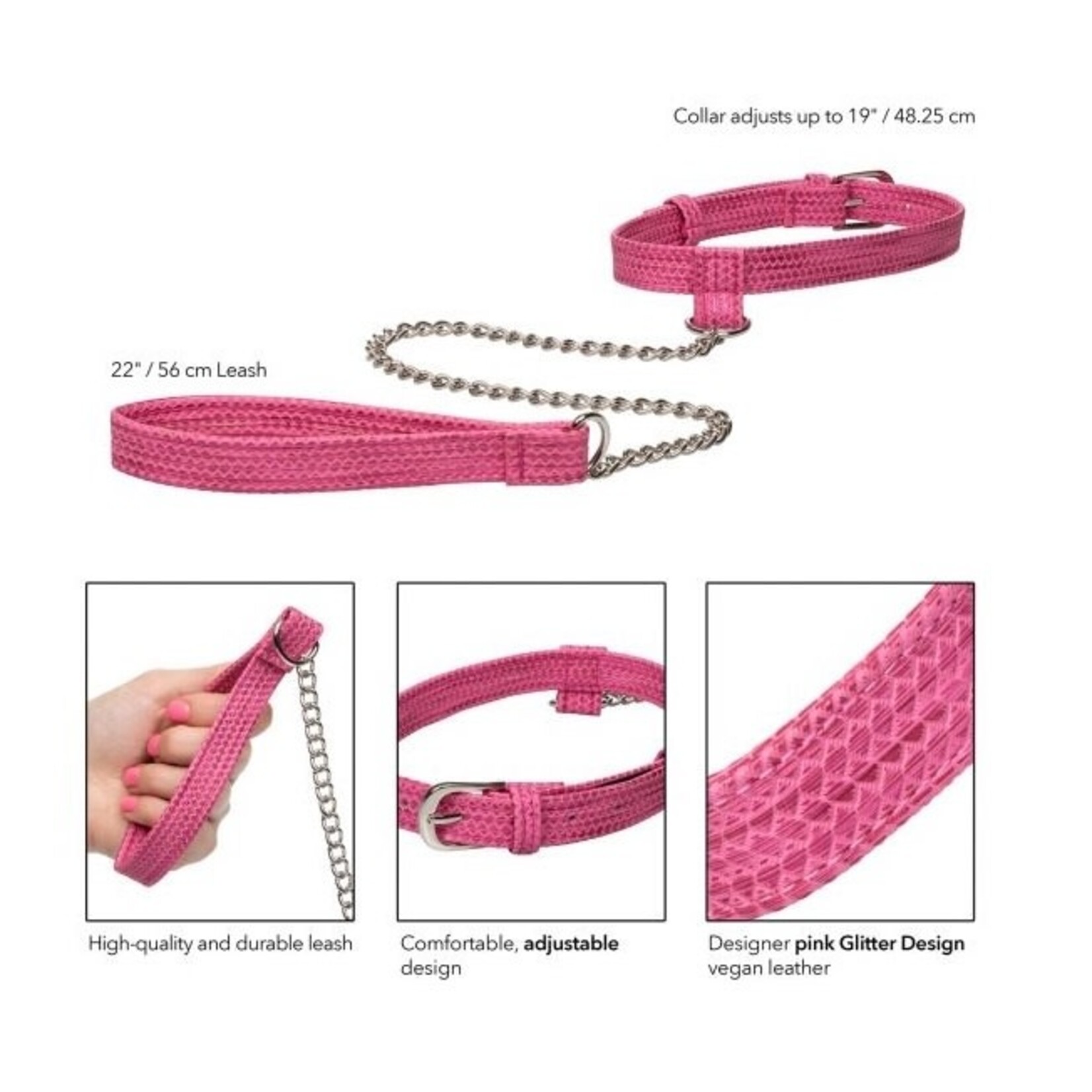 CalExotics Tickle Me Pink Collar and Leash